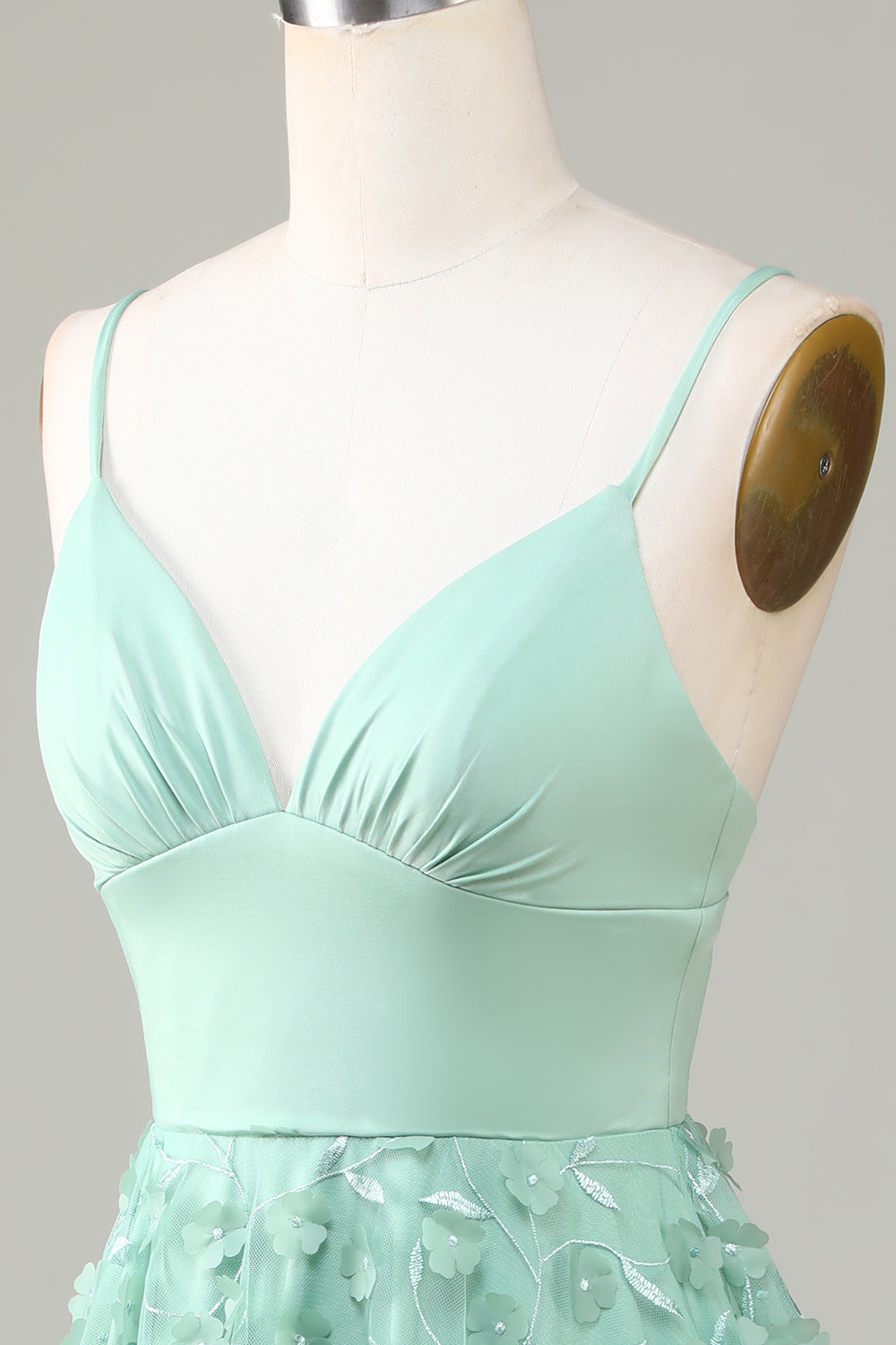 A-Line Spaghetti stropper Kort brudepike kjole med Appliques