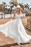 A-Line Enkel Long Beach Enkel brudekjole