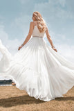 A-Line Enkel Long Beach Enkel brudekjole