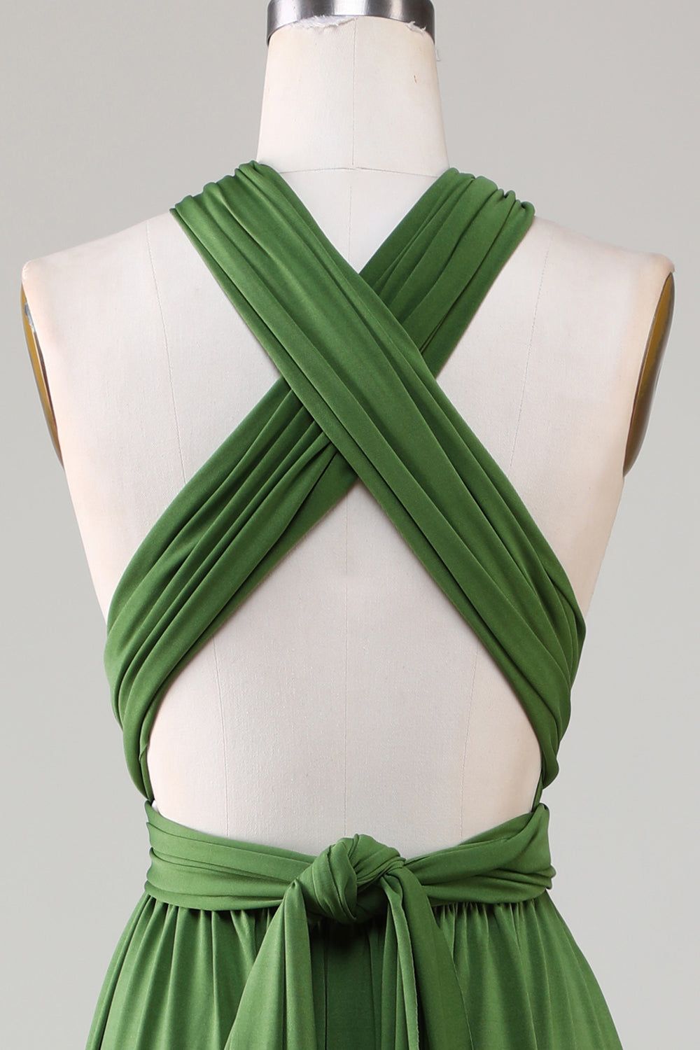 Olive Green Spandex Convertible Wear Long brudepike kjole