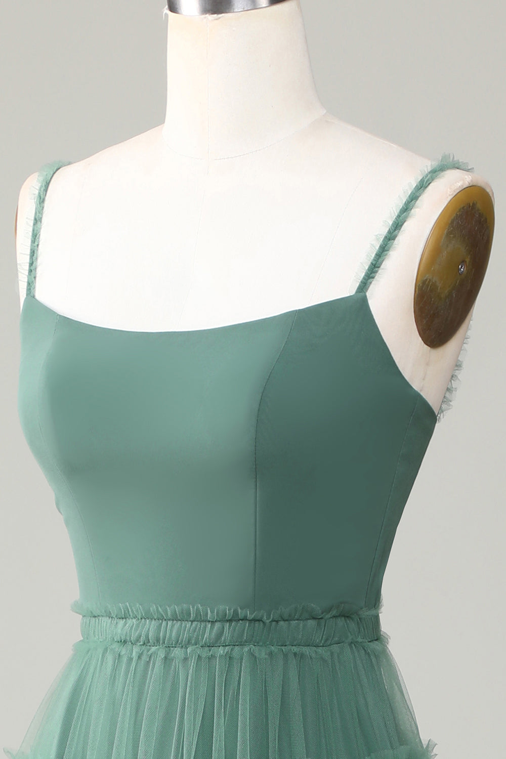 Eukalyptus A Line Spaghetti stropper Tyll brudepike kjole