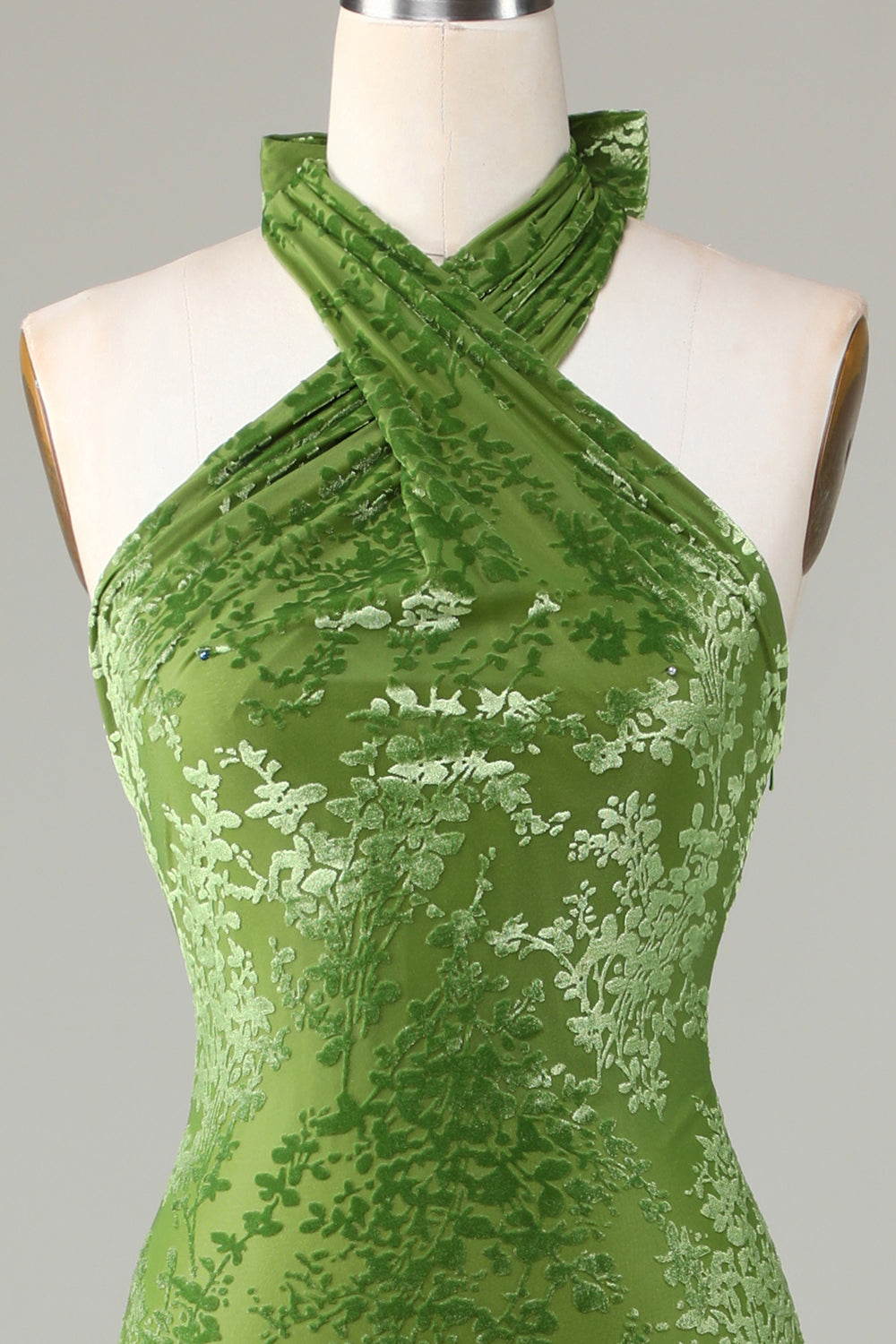 Velvet Halter Olive brudepike kjole