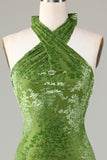 Velvet Halter Olive brudepike kjole