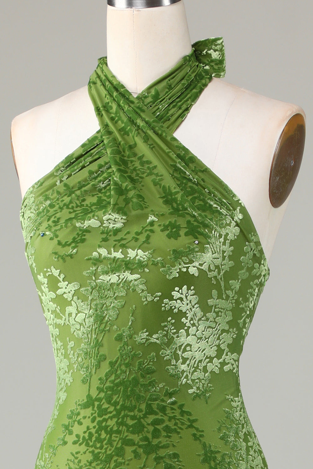 Velvet Halter Olive brudepike kjole