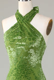 Velvet Halter Olive brudepike kjole