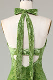 Velvet Halter Olive brudepike kjole