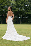 Ivory Mermaid Lace Backless brudekjole