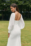 Enkel Ivory Mermaid ryggløs Boho brudekjole