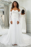 Ivory Sweetheart avtakbare bluss ermer Boho brudekjole