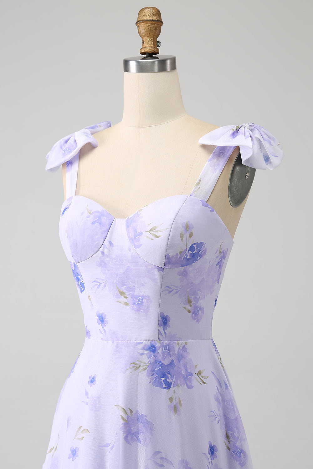 Lilac korsett Floral A-Line Long Prom Dress