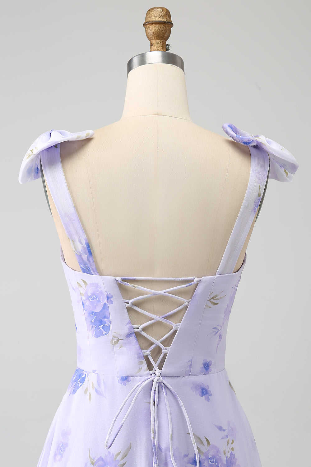 Lilac korsett Floral A-Line Long Prom Dress