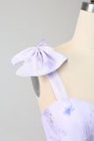 Lilac korsett Floral A-Line Long Prom Dress