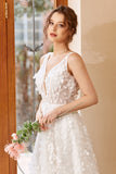 Hvit Appliques Tulle Brudekjole