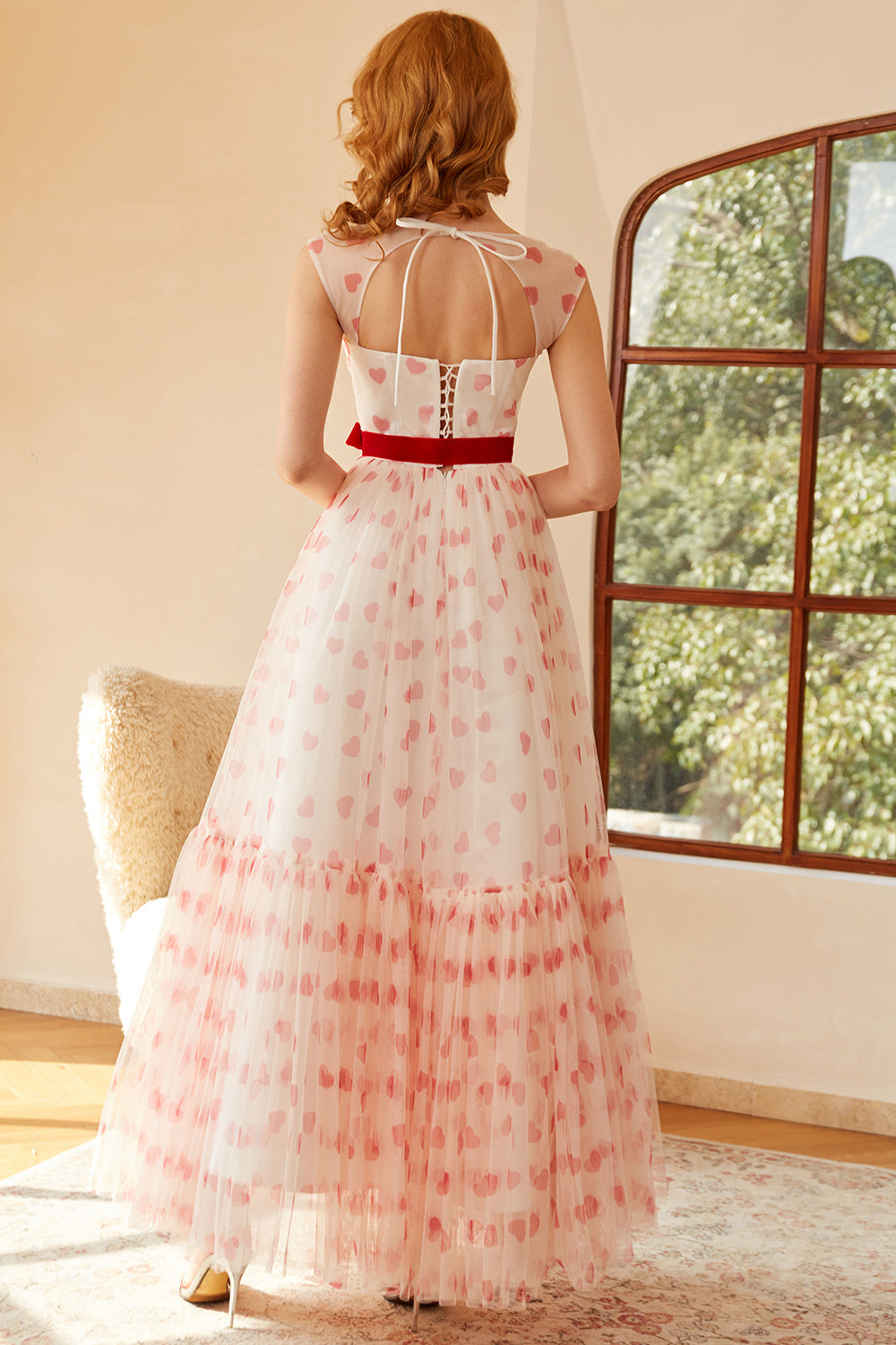 prinsesse en linje kjæreste lang ballkjole med bowknot