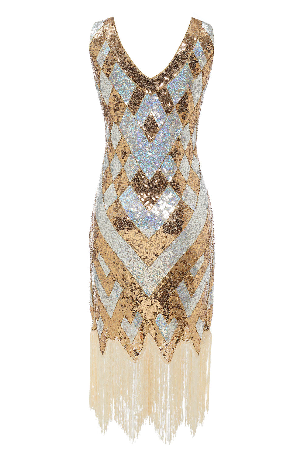 Golden Paljetter 1920-tallet Kjole med Frynser