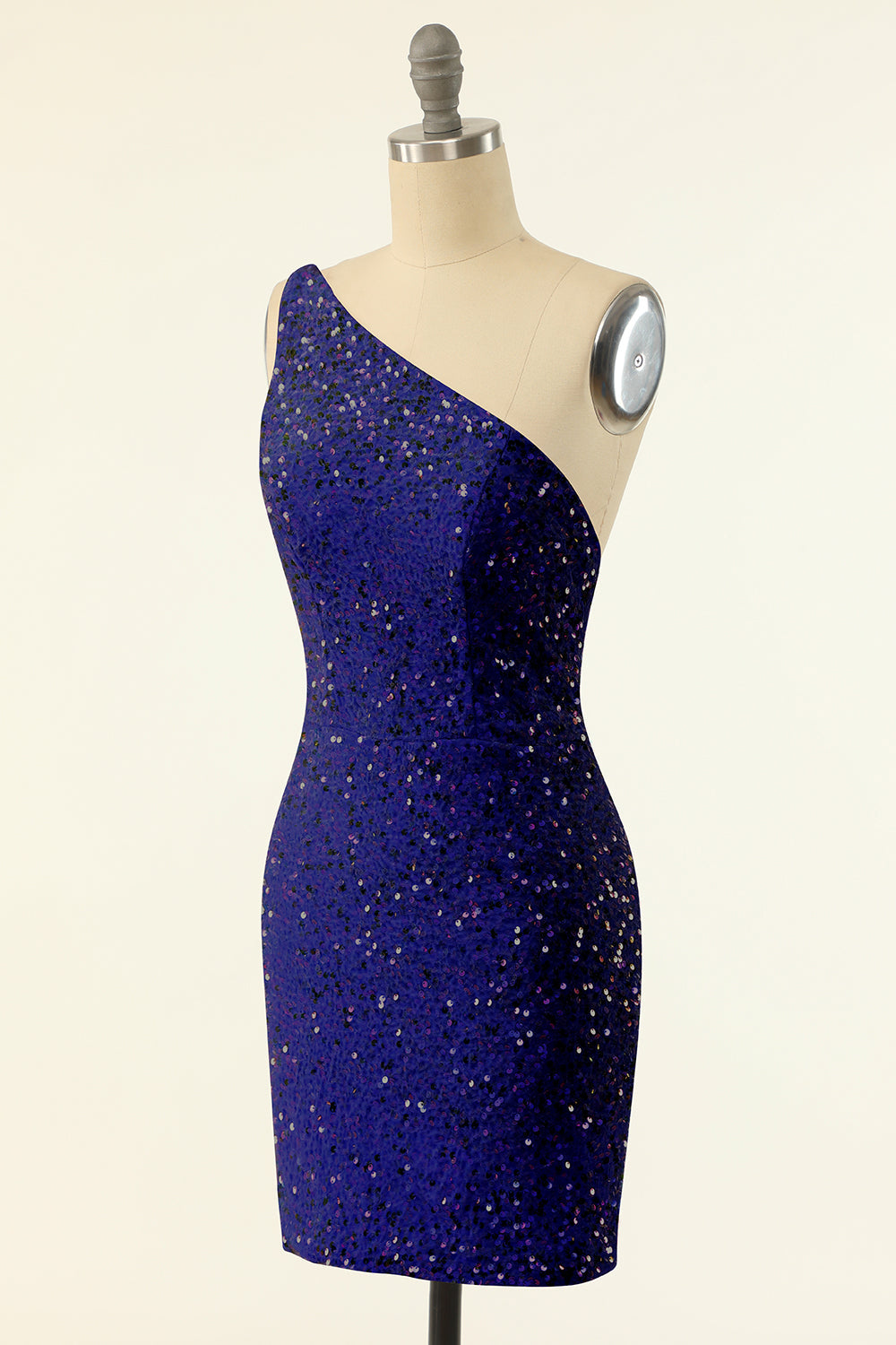 Royal Blue One Skulder Paljetter Tett Hjemkomst