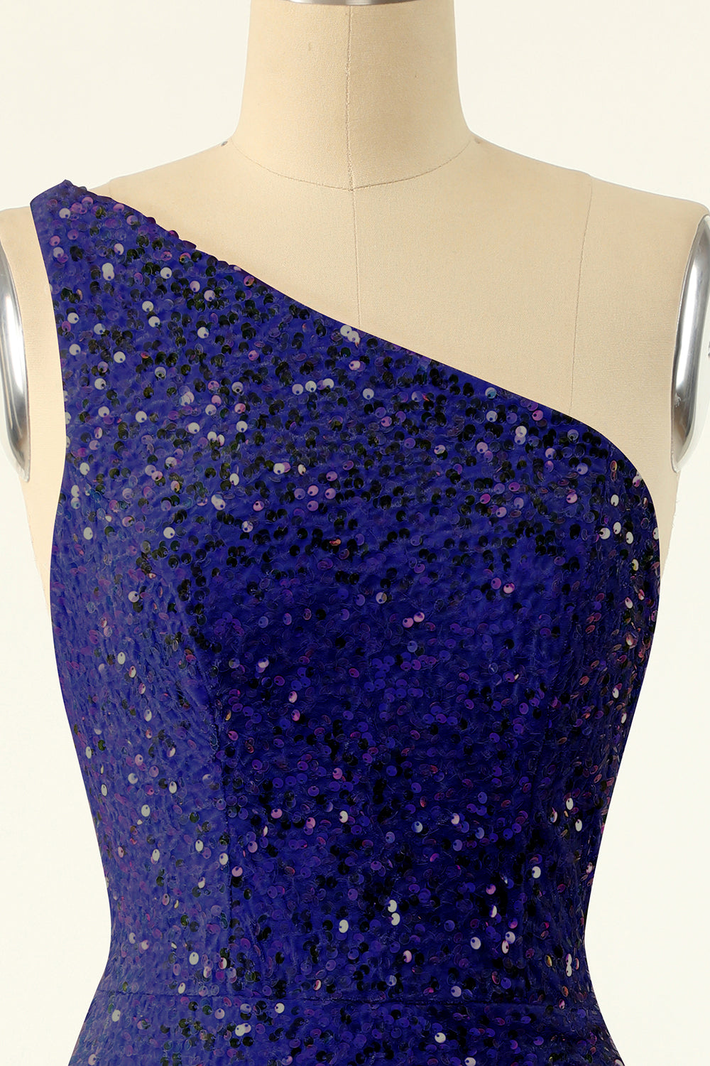 Royal Blue One Skulder Paljetter Tett Hjemkomst