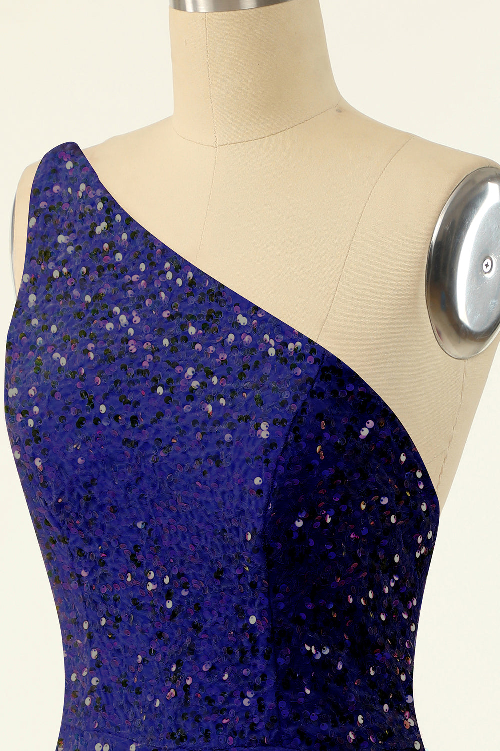 Royal Blue One Skulder Paljetter Tett Hjemkomst
