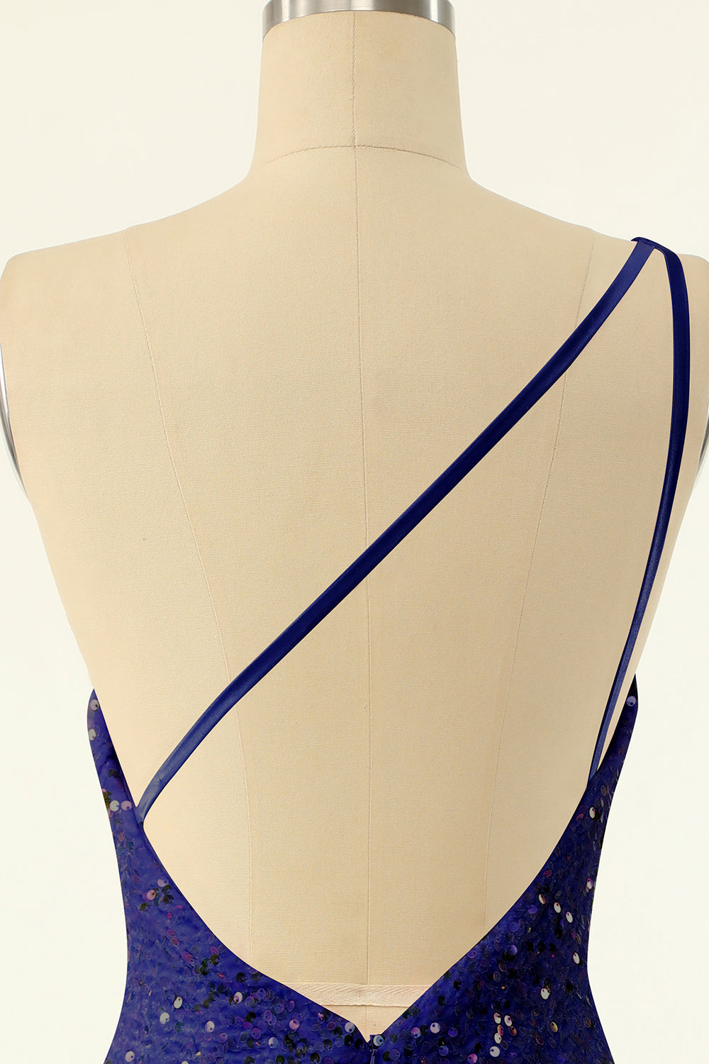 Royal Blue One Skulder Paljetter Tett Hjemkomst