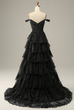 Princess A Line Off the Shoulder Pink Long Prom kjole med Appliques