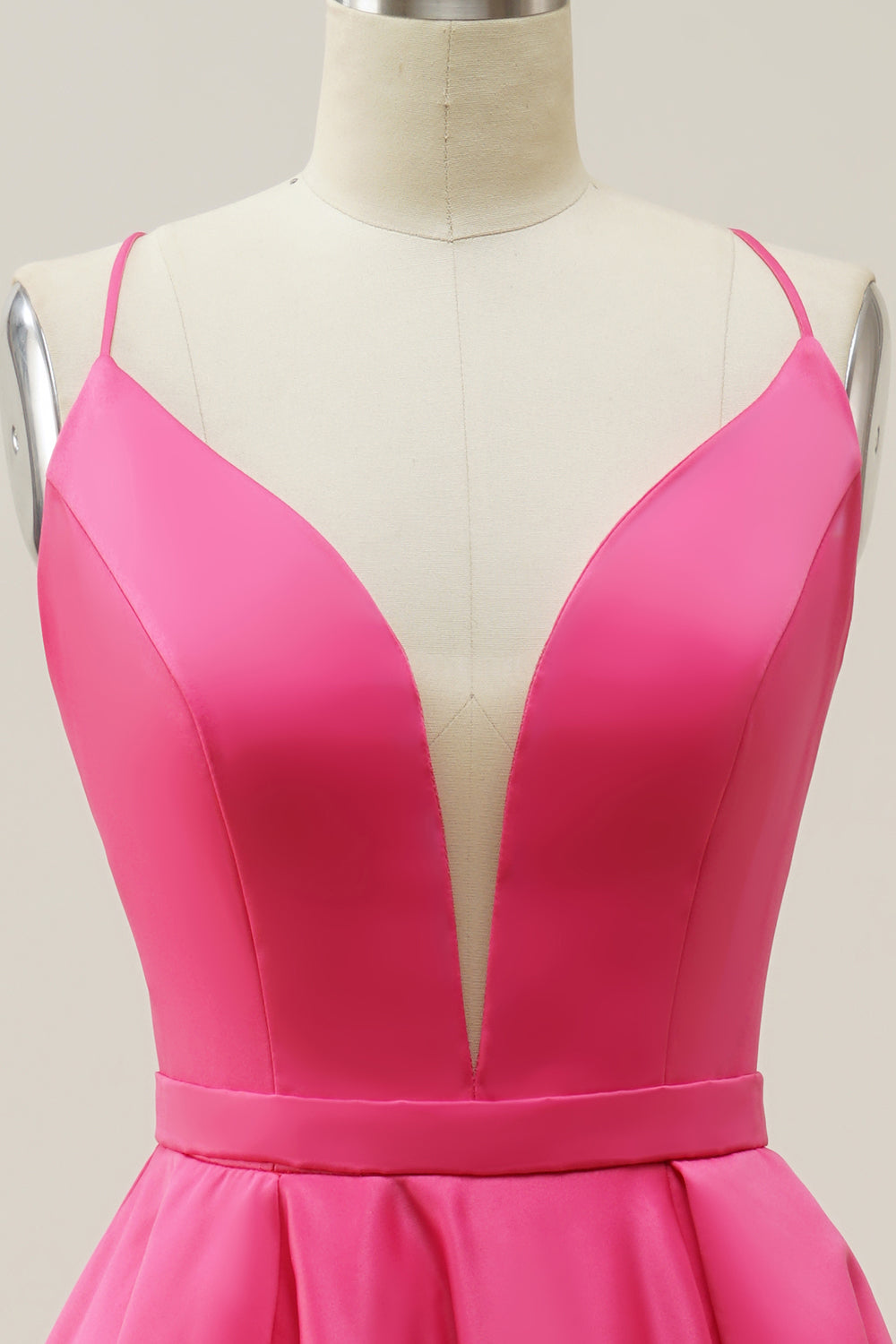 Fuchsia Halter A-Line Prom kjole