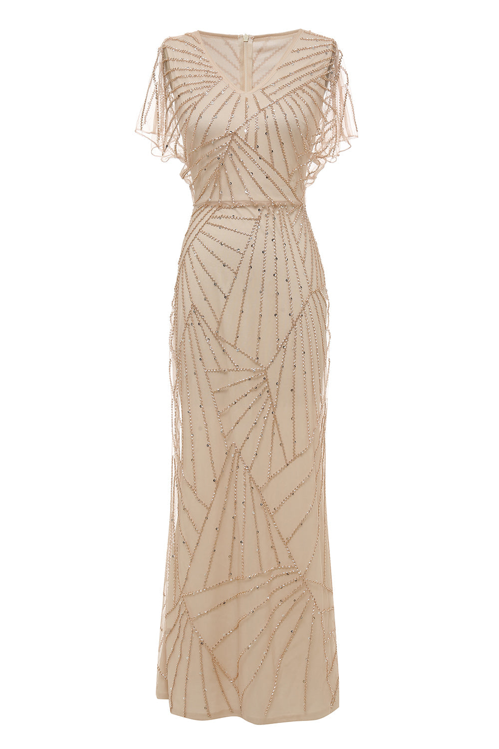 Sheath V Neck Light Khaki Mor til brudekjole med perle