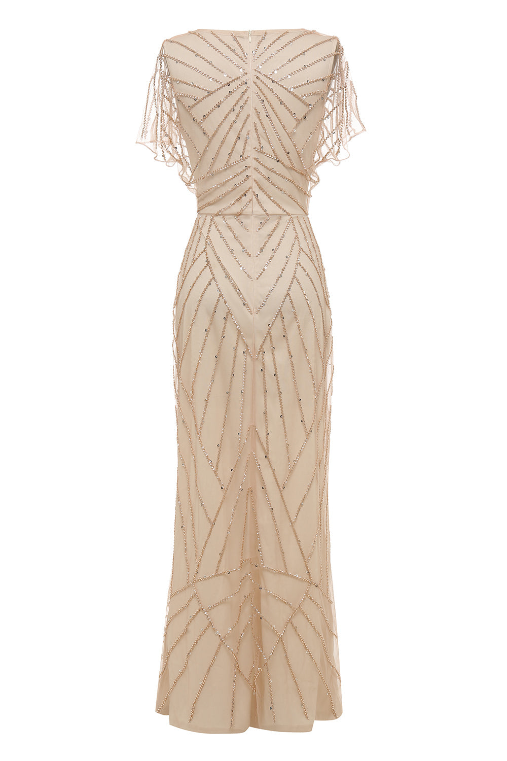 Sheath V Neck Light Khaki Mor til brudekjole med perle