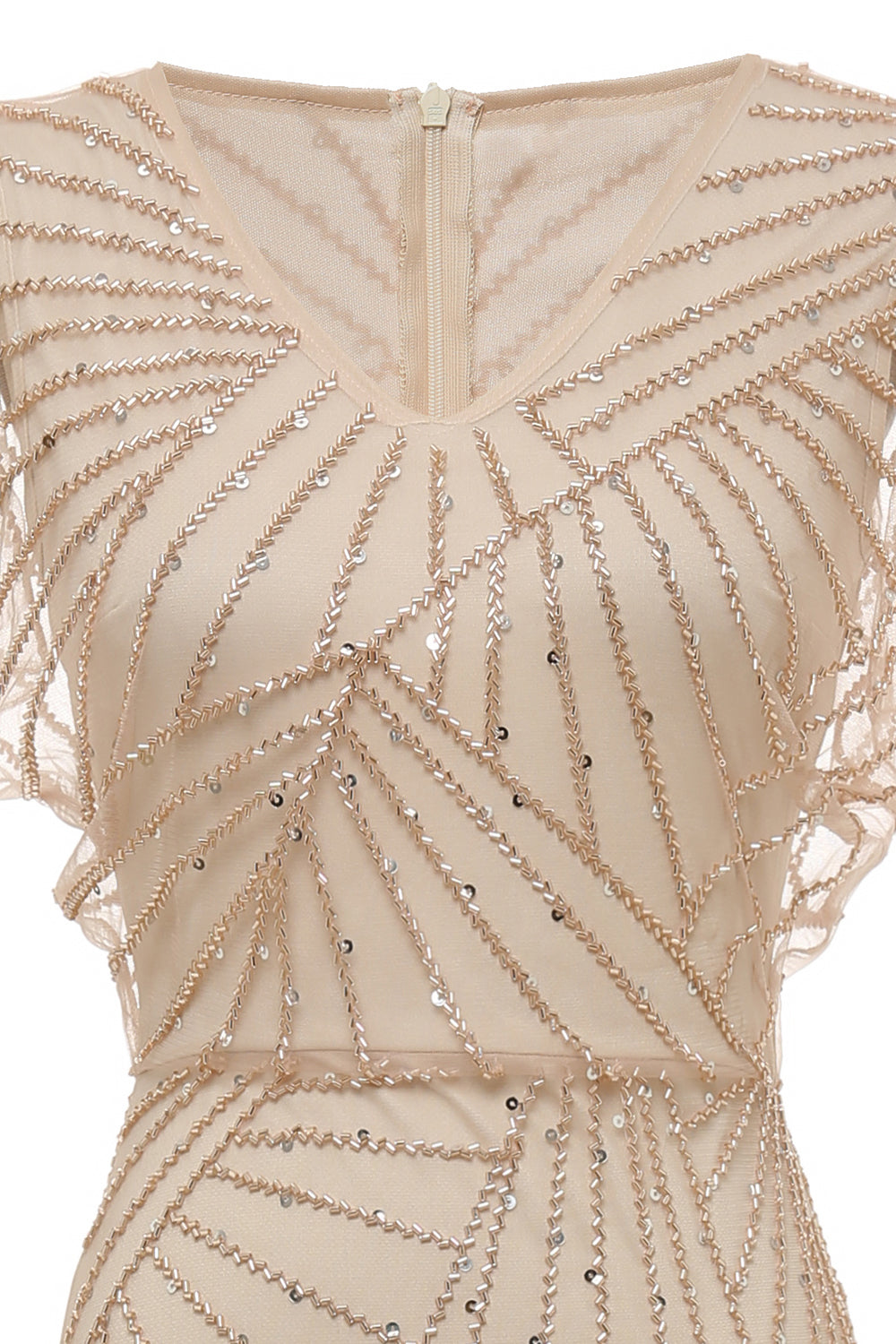 Sheath V Neck Light Khaki Mor til brudekjole med perle