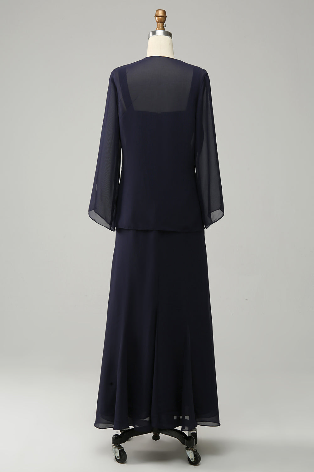 Navy Two Piece Sparkly Beaded Mor til bruden kjole