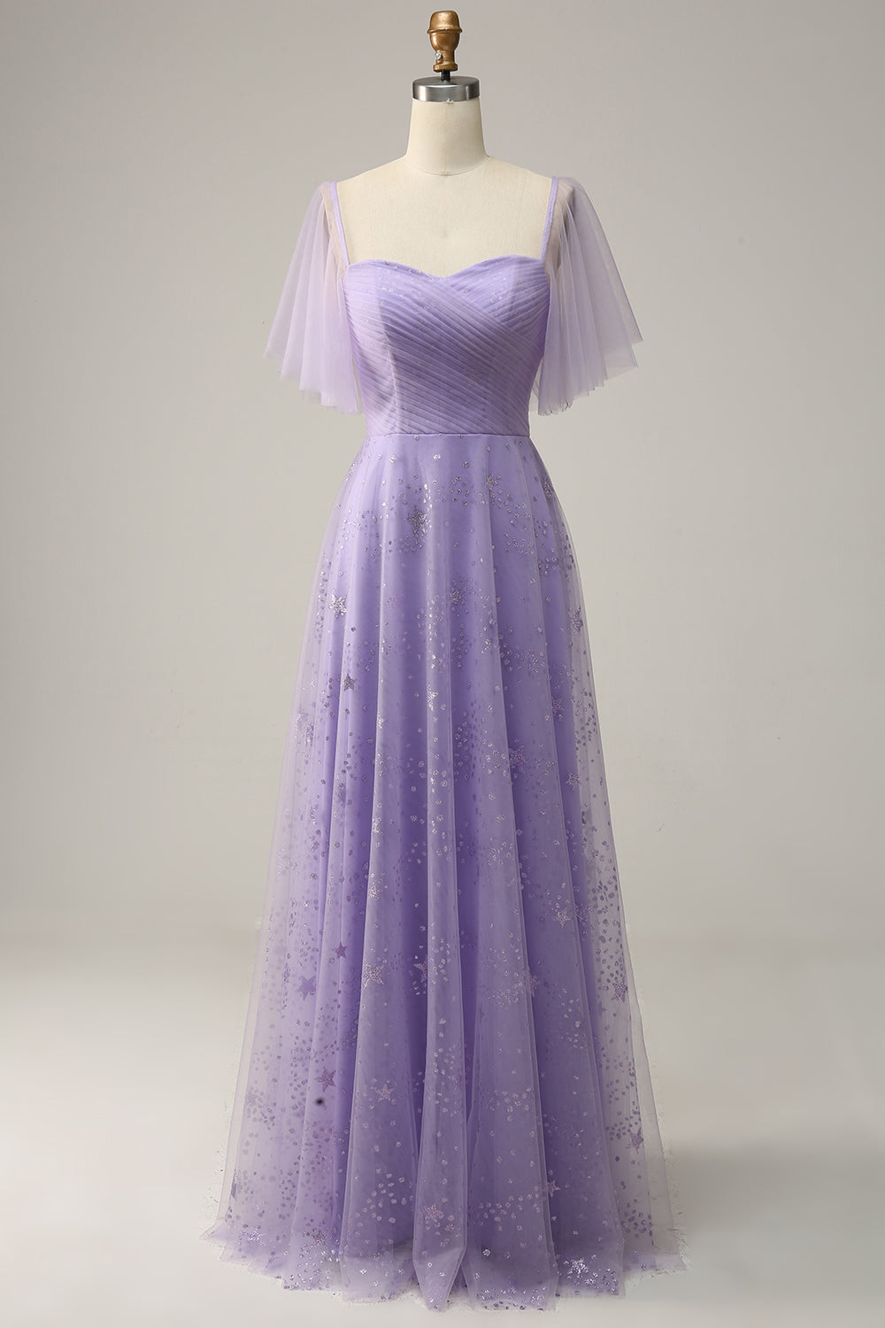 Off Shoulder Lavendel Prom Kjole med Ruffles