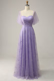 Off Shoulder Lavendel Prom Kjole med Ruffles