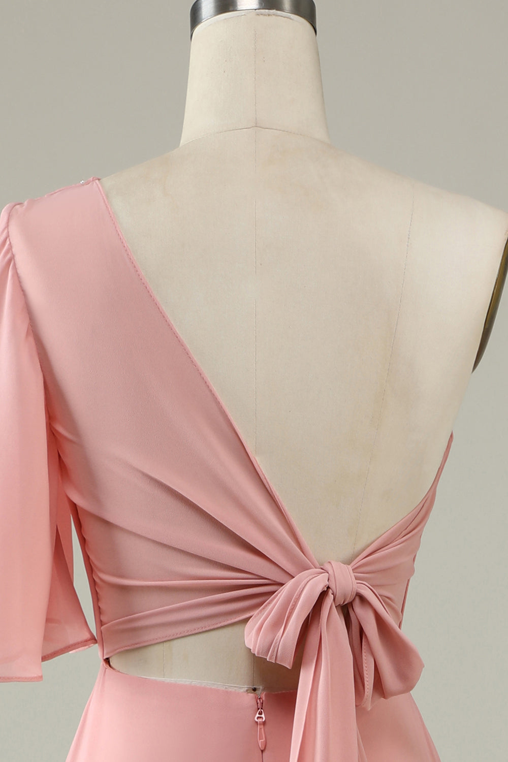 Grå blå en skulder Chiffon Boho brudepike kjole