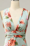 A Line Halter Neck Copper Long Bridesmaid Dress med Criss Cross Back