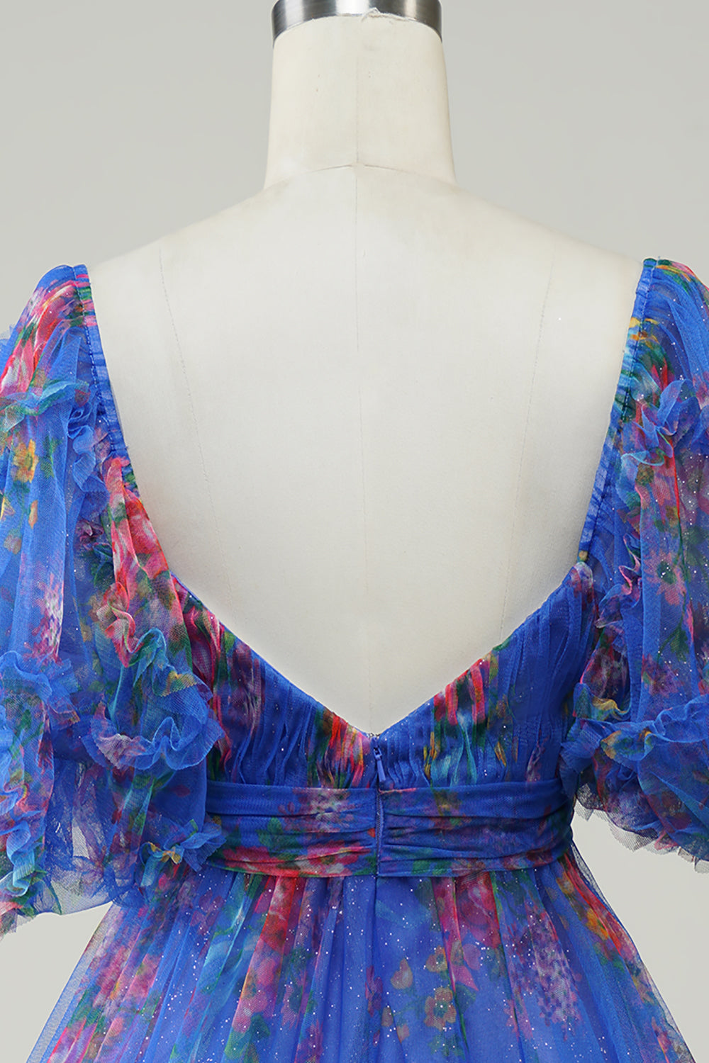 Hot Pink Printed Cute Homecoming Dress med sløyfe