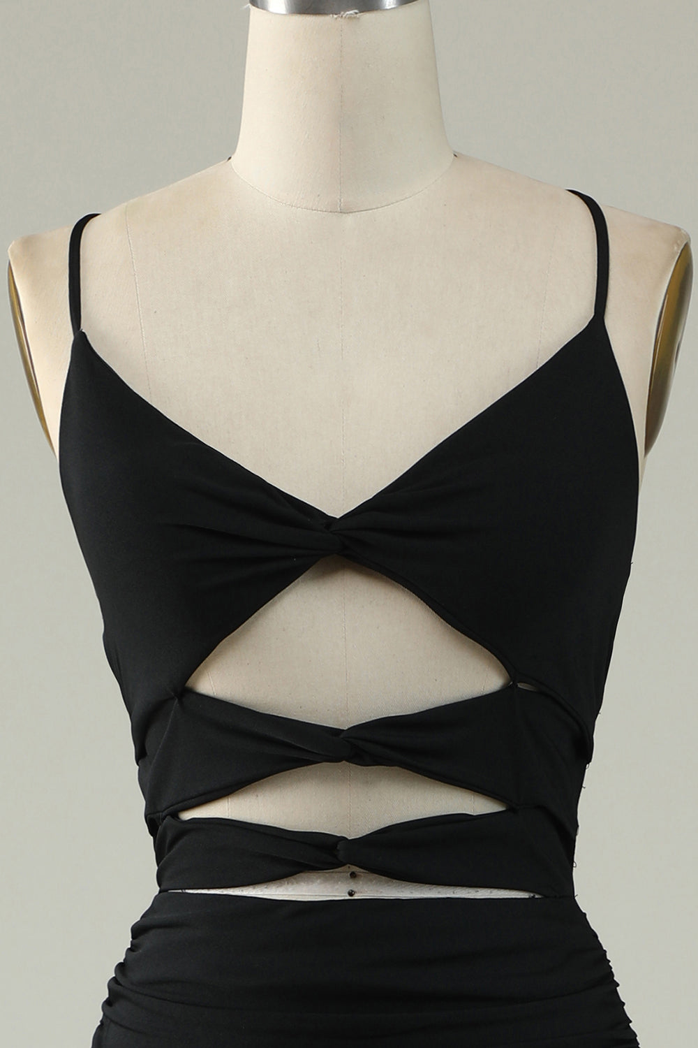 Havfrue Spaghetti stropper Grå Blå Long Prom Kjole med nøkkelhull