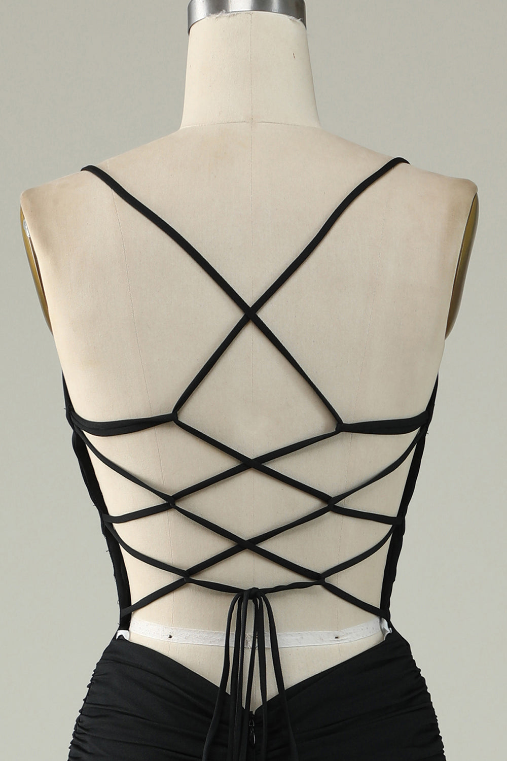 Havfrue Spaghetti stropper Grå Blå Long Prom Kjole med nøkkelhull