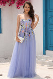 Lavendel A Line Sweetheart Prom kjole med Appliques