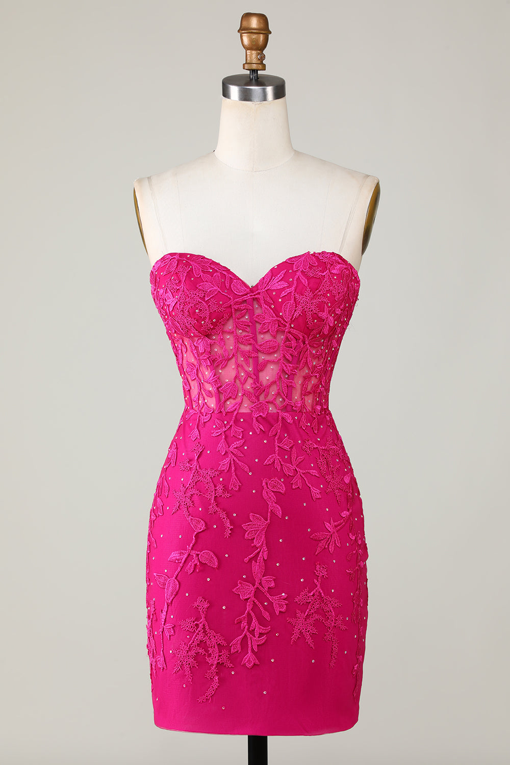 Hot Selling Bodycon Sweetheart Lilla korsett Homecoming kjole med Appliques