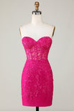 Hot Selling Bodycon Sweetheart Lilla korsett Homecoming kjole med Appliques