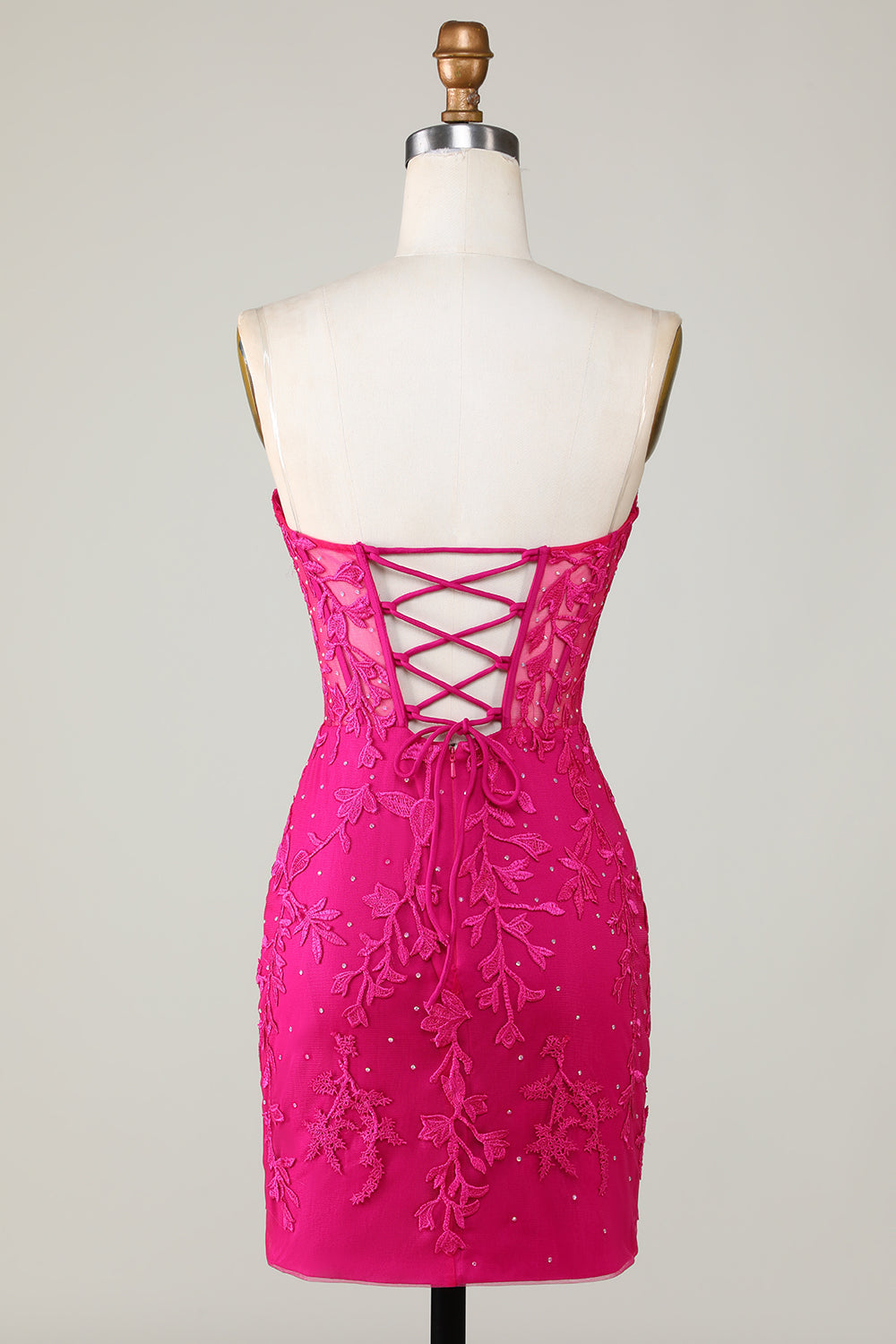 Hot Selling Bodycon Sweetheart Lilla korsett Homecoming kjole med Appliques