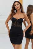 Sheath Sweetheart Purple Short Homecoming Dress med Appliques