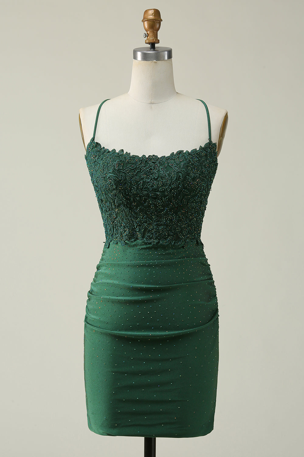 Slire Spaghetti stropper Royal Blue Short Homecoming Dress med Appliques