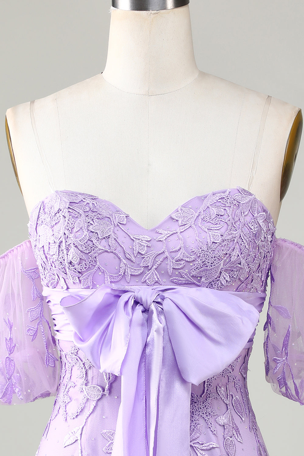 Bodycon Sweetheart Purple Short Homecoming kjole med sløyfe