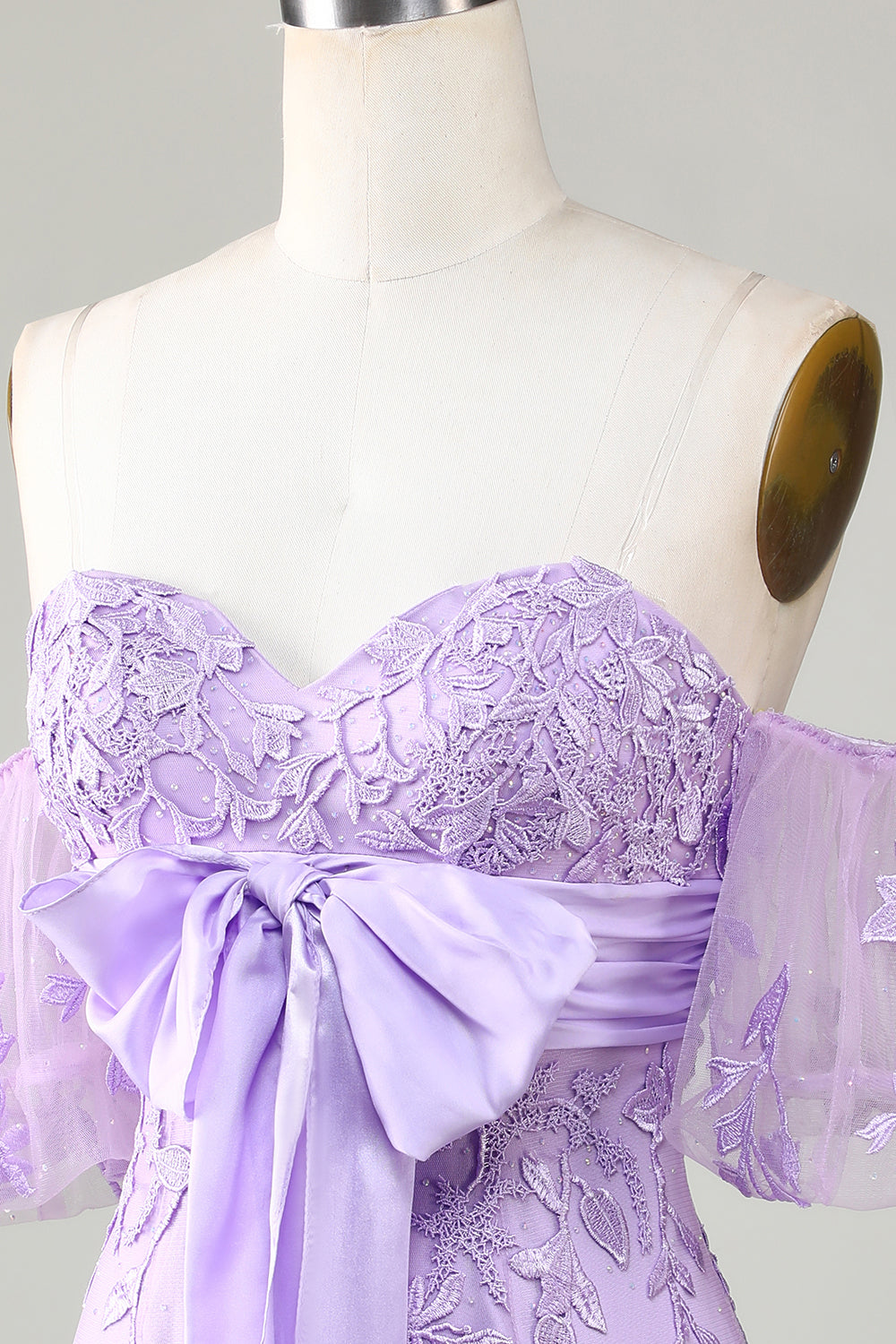 Bodycon Sweetheart Purple Short Homecoming kjole med sløyfe