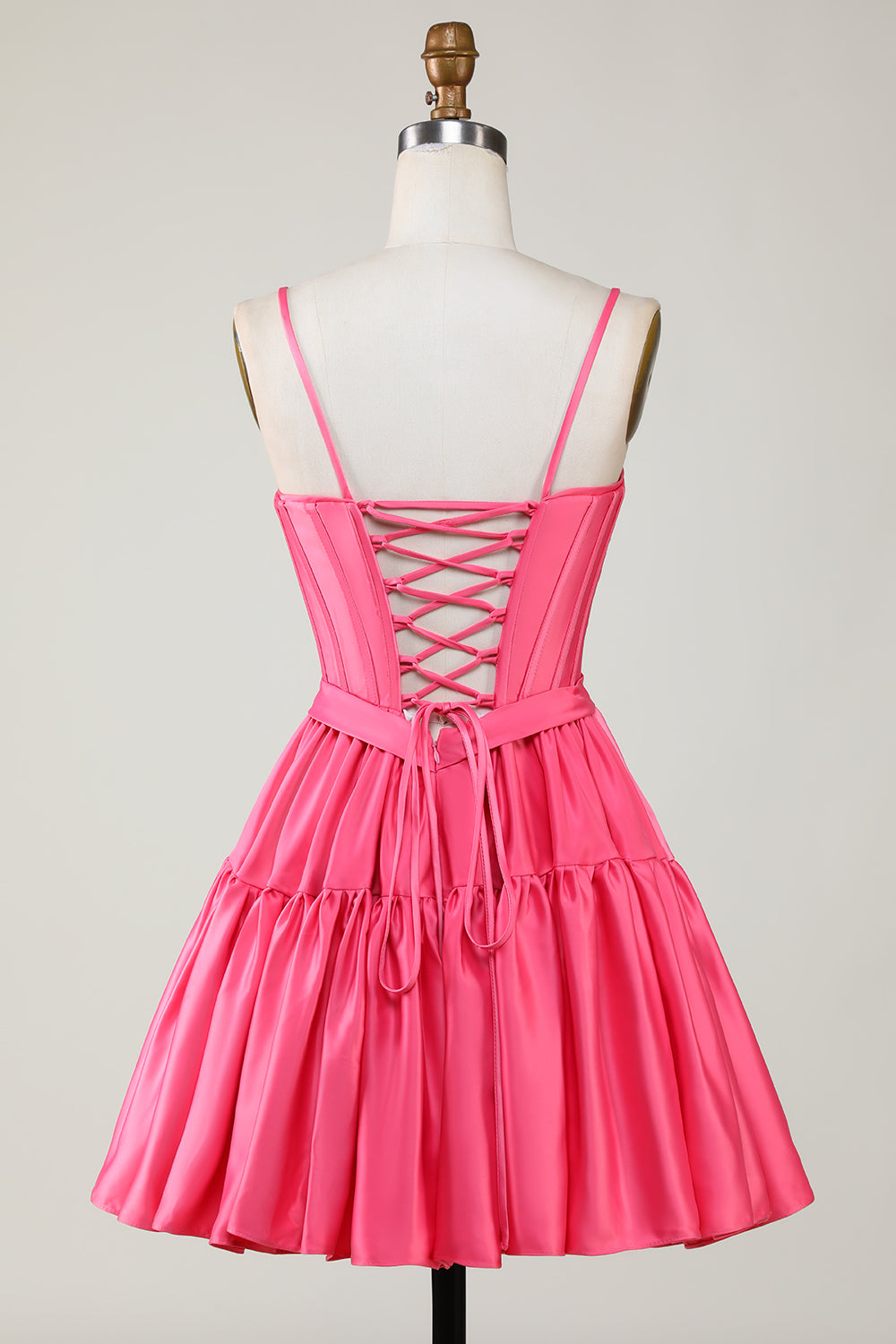 Trendy A-Line Spaghetti stropper Svart Kort Homecoming Dress