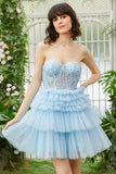 A-Line Sweetheart Pink Short Homecoming kjole
