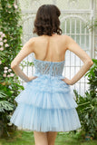 A-Line Sweetheart Pink Short Homecoming kjole