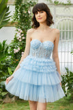 A-Line Sweetheart Pink Short Homecoming kjole