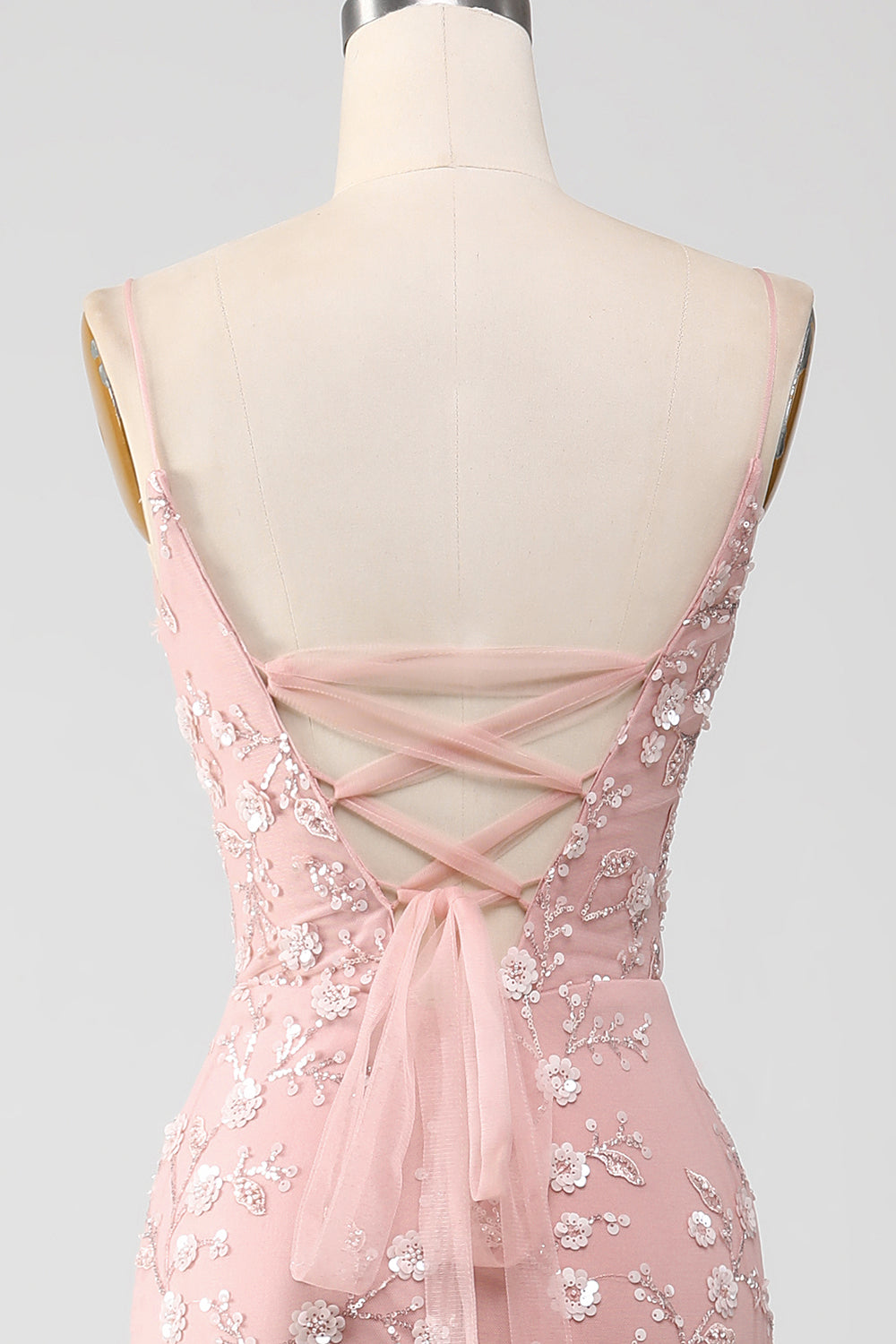 Mermiad Blush Spaghetti stropper Prom kjole med Appliques