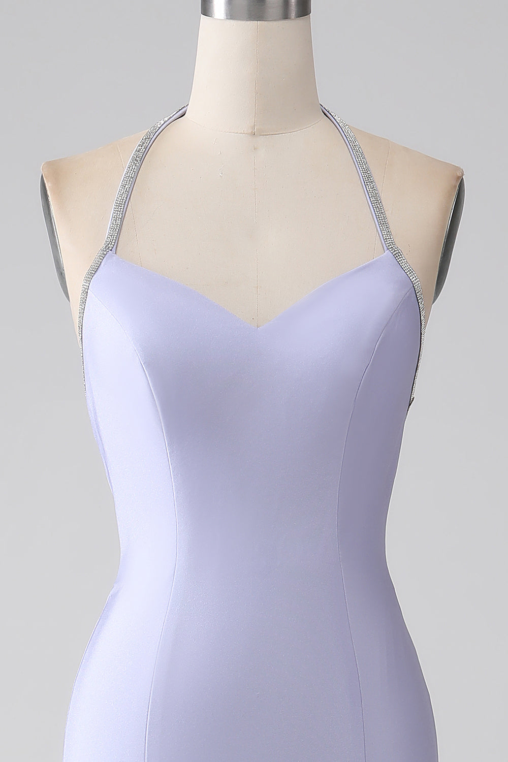 Fuchsia Mermaid Halter Neck Ryggløs Long Prom Dress